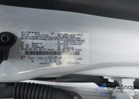 2012 Ford Focus Se из США, поврежденный, VIN 1FAHP3F27CL131217